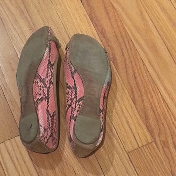 TORY BURCH blush pink & tan AADEN LOGO ballet flat,9 - Picture 3 of 3